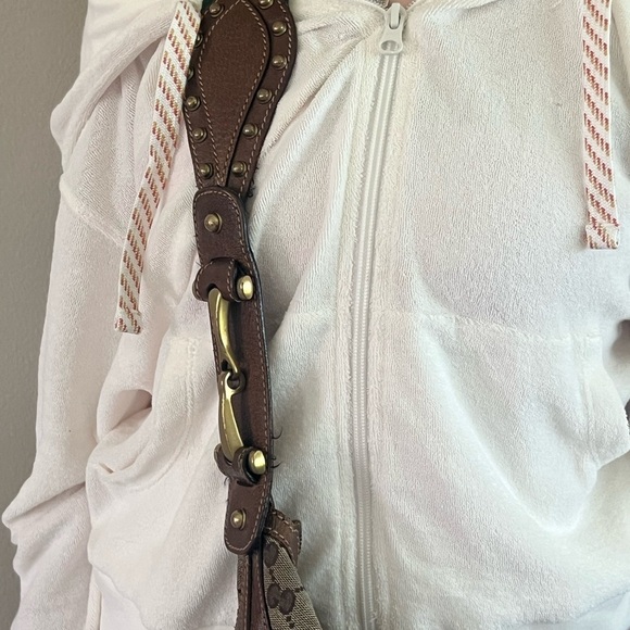 2005 Pelham Supreme Canvas/ Leather/ Antiqued Horsebit Gold & Sherry WEB Strap - Picture 11 of 14